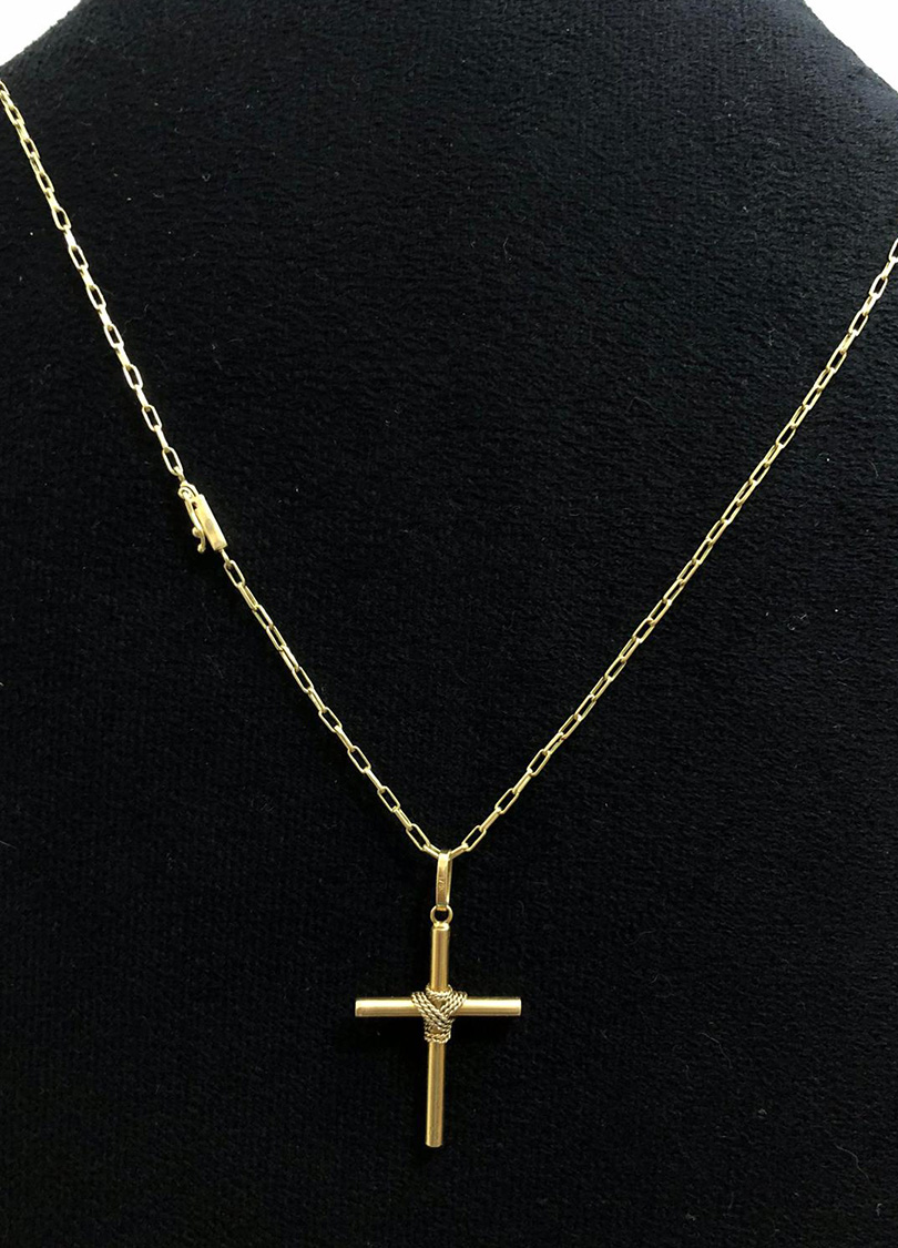 Corrente Dourada com Pingente Cruz - Imagem 3