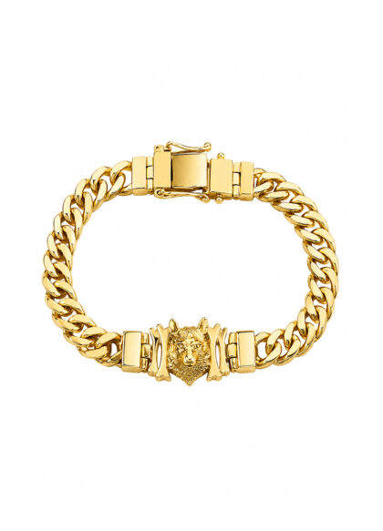 Pulseira Dourada Lobo