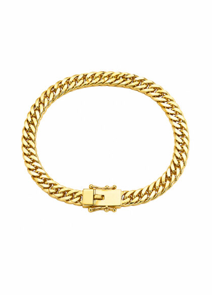 Pulseira Dourada Elo Groumet Clássica