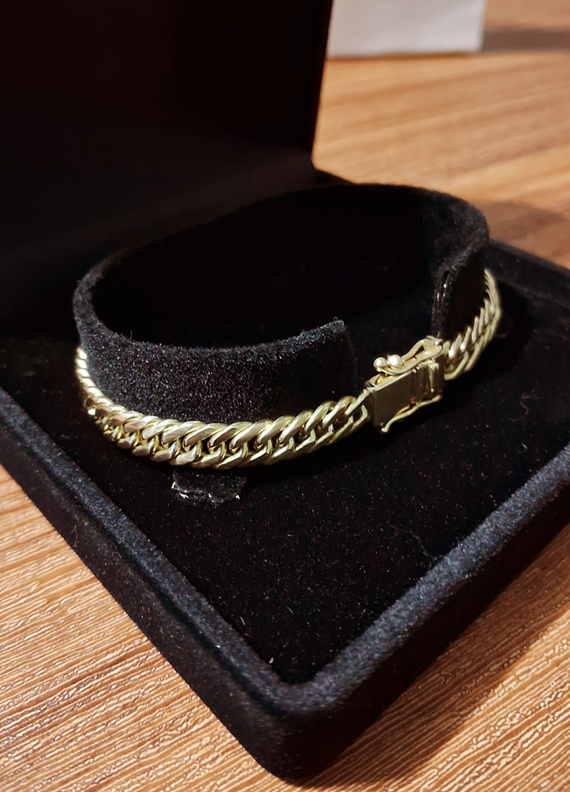 Pulseira Dourada Elo Groumet Clássica - Imagem 3