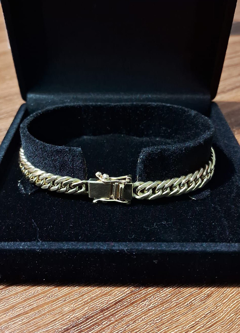 Pulseira Dourada Elo Groumet Clássica - Imagem 5