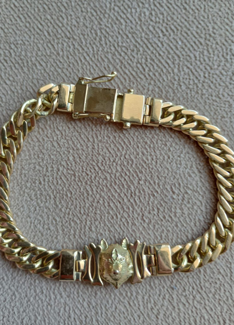 Pulseira Dourada Lobo - Imagem 6